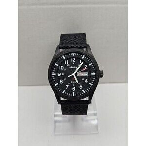 Infantry Military Field Watch Black 24 Hour Day Date Nylon Strap New Battery WR